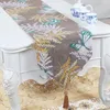 Modern Luxury Table Runner With Tassels For Dining Coffee Cover Party Living Room Floral Runners Tablecloth Decoration 240307