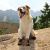 Chaussures antidérapantes en coton pour chiens, bottes de pluie imperméables, fournitures pour grands animaux de compagnie, couvre-chaussures réfléchissant, 4 pièces, 240304