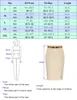 Skirts KK Women Front Slit Skirt With Belt High Waist Hip-Wrapped Bodycon Pencil Office Lady Workwear Outfits Knee Length