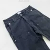 Jean brodé noir pour hommes et femmes, pantalon en Jean décontracté de haute qualité, teinture par nouage