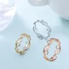 Bröllopsringar Vintage Filigree Flower Ring Women Girls Rostfritt stål Romantisk Rose Gold Color Casual Jewelry Jubileum Gift287s