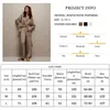 HILOC LACE UP FULL SLEEVES SLEEHWEAR WOMEN PAJAMAS SETS WOMENS OUTFITS WIDE LEGPANTS SUITS HOMEWEAR FASION 240227