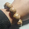 Bangle 1PC Men Bracelets Natural Vietnamese Aloes Wooden Round Shape 18MM Powerful Nature Beads Collections