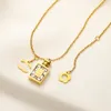 20style Designer Gold Plated Letter Necklace Chain Design Bottle Pendant Choker Brand Necklaces for Women Wedding Party Gifts Jewelry