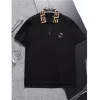 Polo da uomo di design in bianco e nero Marchio capo Moda casual di lusso 100% cotone traspirante antirughe sottile risvolto commerciale abbigliamento manica corta M-3XL