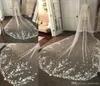 2020 White Ivory Cathedral Length Top Lace Appliced ​​3m Long Bridal Wedding Veils With Comb77213375433785