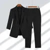 2024 Spring Summer Elegant Suit Jacket Matchning Set Womens Korean Chic Blazers Coat Pants 2 Piece Female Professional Suit 240228