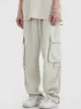 Houzhou Cargo Pants للرجال Hip Hop White Prouts Male Abtage Japanese Streetwear Loose Safari Gocket Zip 240305