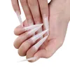Faux ongles transparents transparents faux demi-couverture conseils longs goutte d'eau d'amande pour ensemble décoré appuyez sur
