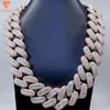 Custom Jewelry 20mm 925 Sterling Silver Vvs Baguette Moissanite Diamond Iced Out Heavy Cuban Link Chain