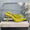 Aquazzura Sandales à talons aiguilles ornées de cristaux pour femmes - PVC transparent, semelle en cuir, chaussures de créateur de soirée