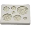 Rose Flower Silicone Mold Fondant Mold Cake Decorating Tools Chocolate Tool Kitchen Baking Scraper 1pc226Z