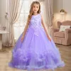 Robe luxuriante pour filles, tenue Tutu de gâteau brodé, princesse fleurie, pour fête de bal, 240309