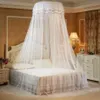 Romantic Hung Dome Mosquito Nets For Summer Home Textile Bedding Polyester Mesh Round Lace Insect Bed Canopy Netting Curtain231o