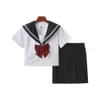 Japanse High School Girl Uniformen Set Taille ALine Geplooide Rokken en Shirt Kleding JK Sailor Uniform Cosplay Vrouw 240301