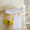 Robinets d'évier de salle de bains en acier inoxydable, porte-serviettes pliable doré, pendentif matériel mobile