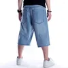 Jeans da uomo Pantaloncini moda hip-hop Pantaloni larghi larghi Taglie forti Skateboard medio