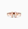 2024 designer ring Double T Ring 925 Serling Silver Plaed 18k Rose Gold Opening Inlaid Fritillaria Half Diamond Wedding ring Anniversary women Jewelry gift with box