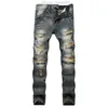 Jean Skinny Ripped Ripped Ripped Skinny Biker Biker causal Pantalon Denim Hop Hop Hop Hop Men Jeans pour hommes