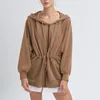 Lu New Hooded Hoodie Coat Women's Yoga Clothing Long Sleeve Shirt Casual Sun-Protective Clothing Yoga Top Women