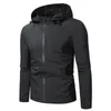 Men's Jackets 2024 Solid Color Loose Hooded Rushsuit Large Size Fashion Casual Cardigan Jacket Coat