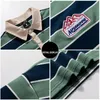 T -shirt för män Summer Classic Fashion Vintage Stripe Embroidered Cotton Casual Lapel Short Sleeve Polo 240305