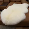 Tapetes 100% lã de pele de carneiro real para sala de estar quarto área tapete branco pele quente shaggy tapete super macio cadeira capa mat1266t