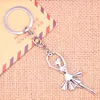 Nyckelringar 20st Fashion Keychain 61 24 mm Ballet Dancer Ballerina hängsmycken Diy Men smycken bil Key Chain Ring Holder Souvenir för gåva