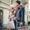 Shoppingväskor vanligt totebag vattentät hopfällbar röd orange rostryck tote casual kvinna livsmedelsväska anpassad mönster