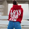 Hoodie Women Words On Back Graphic Harajuku Sweatshirts Autumn Winter Sweatshirt Coat Y2K TOP 240307