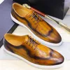 Casual Shoes RECOBA Men Men's Shoe Rubber Solid Shallow Cow Leather Latex Social Male Price