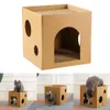 Chat boîte en carton résistant à l'usure chaton chiot exercice meulage ongles grattoir tapis accessoires pour animaux de compagnie 240227