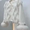 Autumn/Winter Haining 2023 Ny liten liten V-ringning Fashion Sweet Style Women's Fox Fur Grass Coat 4327