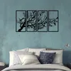 4st/Set Metal Wall Art Tree of Life 4 Pieces Metal Tree Wall Art Tree Sign Metal Wall Decor Interior Dekoration 240304