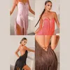 Stage Wear Summer Latin Dance Dress Donna Concorrenza sexy Rumba Tango Costume con spacco Irregolare Nero Prom DNV15984