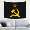 Tapestries Custom Hippie Russian Soviet Flag Tapestry Wall Hanging Home Decor CCCP USSR Hammer And Sickle Dorm Decoration