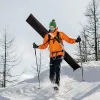 Poles 185cm Portable Waterproof Ski Bag Wheelless Snowboard Protective Travel Bag Adjustable Length Suitable for Snowboarding Sports