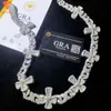 Design personalizado 925 prata moda jóias colar moissanite diamante hip hop gelado cruz cubana link chain