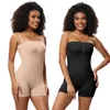 Shapers femininos sem alças shortie bodysuit para mulheres barriga controle shapewear sem costura esculpir corpo shaper com alças removíveis macacão