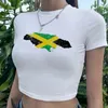 Women's T Shirts Jamaica Goth Yk2 Graphic Crop Top Girl Vintage Trashy Manga Gothic Tshirt Clothes