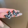 Orecchini a bottone Huitan Splendida farfalla nera per le donne Full Bling Iced Out CZ Accessori estetici per animali Gioielli alla moda per feste