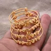 Bangle 4st 24k African Arab Gold Color Bangles For Baby Armband Barn smycken födda söta romantiska armband gåvor294v