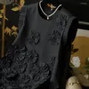 Casual jurken 3d Decal Black Print Jurk Vrouwen zomer retro Britse middele lengte geplooide bloemenhuls los fitting pullover rok