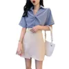 Professional Womens Summer New Style Imperial Sister Temperament Kort ärm Hög midja