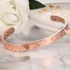 Bangle Copper Armband för kvinnor 99,99% Pure smycken Härlig hjärtdesignstyrka Magneter Energimband Justerbar manschett