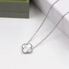 Black Color Shell Women Luxury Designer Necklace Classic Flower Pendant Stainless Steel Fashion Couple Jewelry For Lady Party Gifts