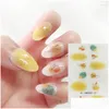 Stickers Decals Nail 1Sheet 3D Stberry Sticker Fl Er Slider Spring Summer Creative Diy Decoration Beauty Manicure For Women Drop Deliv Ot7Ib