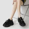 Dress Shoes Brand Punk Style Women Lace-up Heel Height Platform Woman Rock Boots Metal Decor Sneakers