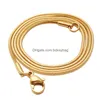 Catene 1.2Mm Collegamento in osso di serpente in acciaio inossidabile per collane con ciondolo Moda Donna Bambini Festa in oro Colore Gioielli Pendenti con consegna a goccia Dhwub