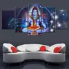 Canvas HD Prints Schilderen Woonkamer Wall Art 5 Stuks Hindoe Lord Modulaire Home Decor Poster Shiva En Bull Nandi Pictures270V